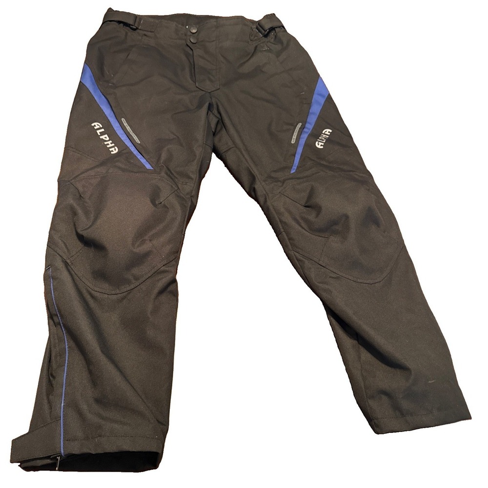 Alpha Cycle Gear Motorcycle Pants Mens 38x30 Black Blue Armored Padded Riding